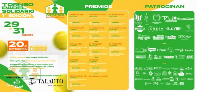 1ª EDICIÓN DE TORNEO DE PÁDEL SOLIDARIO.