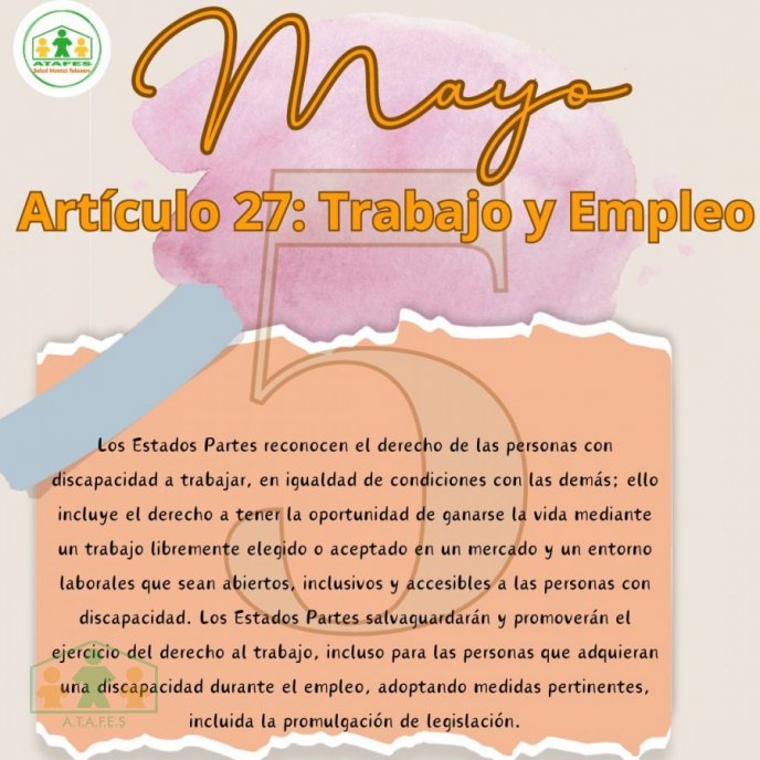 ARTÍCULO 27: TRABAJO Y EMPLEO