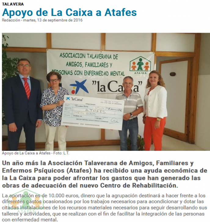 Apoyo de La Caixa a Atafes